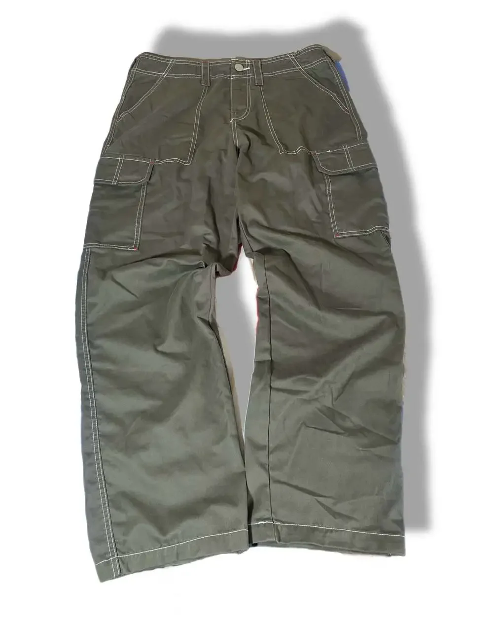 True Religion Big T Cargo Pants in Olive Green